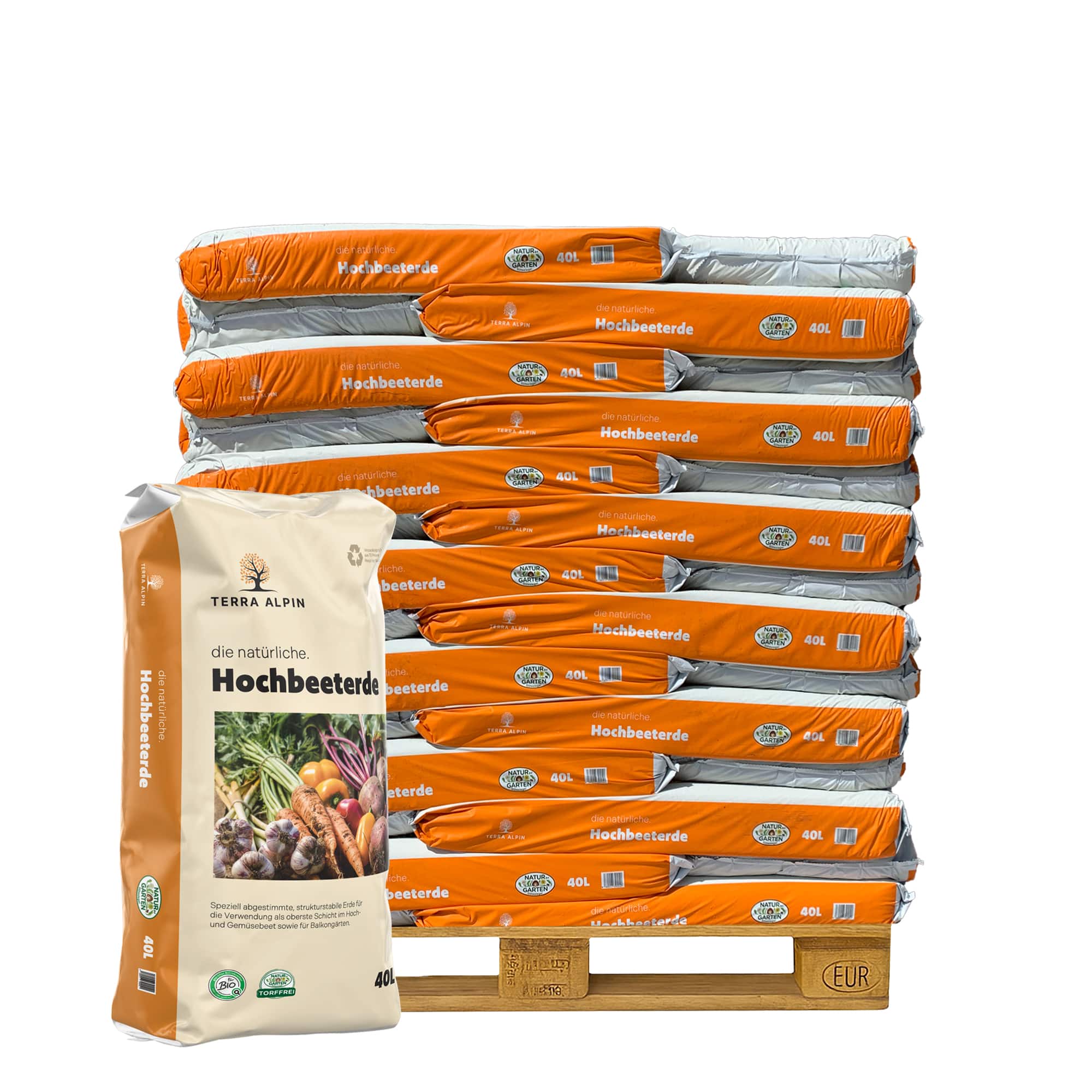 Hochbeeterde - Palette (42 Säcke á 40 L)